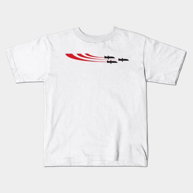 Knives at 9 o'clock Kids T-Shirt by RussellTateDotCom